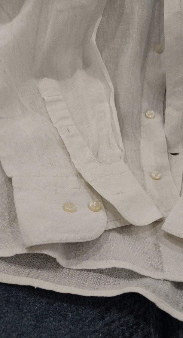 Bej Keten erkek Gömlek - Görsel 3