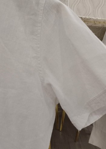 Erkek çocuk Beyaz Kısa Kollu Düğmeli Gömlek - Görsel 3