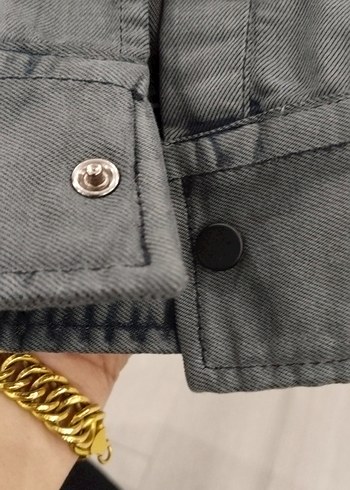 Gri Denim Erkek çocuk Gömlek 14yas - Görsel 6