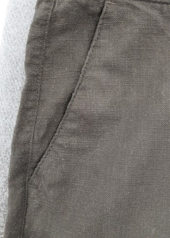 Siyah erkek Kemerli Midi Kumaş Pantolon - Görsel 3