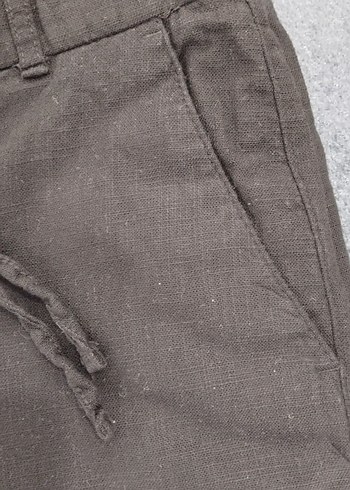 Siyah erkek Kemerli Midi Kumaş Pantolon - Görsel 4