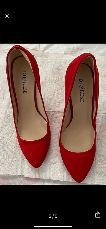 Divarese Kırmızı Topuklu Ayakkabı