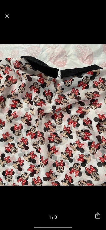 36 Beden Koton Minnie Mouse Desenli Gömlek