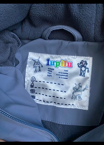 Erkek Çocuk Mavi Gri Fermuarlı Yağmurluk - Görsel 2