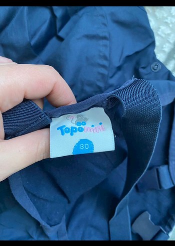 Erkek Çocuk Mavi Gri Fermuarlı Yağmurluk - Görsel 3