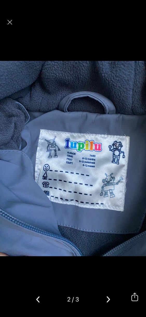 Erkek Çocuk Mavi Gri Fermuarlı Yağmurluk - Görsel 2