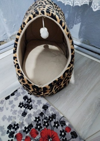 Kahverengi Leopar Desenli Kedi Evi - Görsel 3