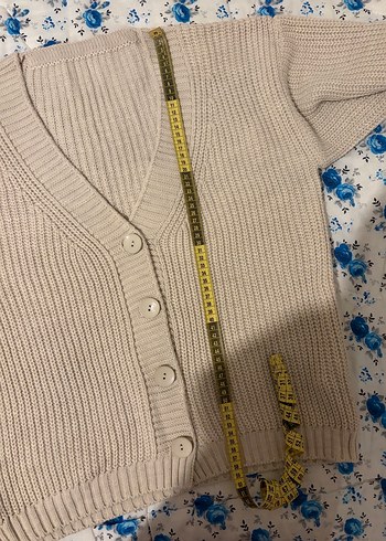 Bej V Yakalı Örgü Kadın Hırka - Görsel 9