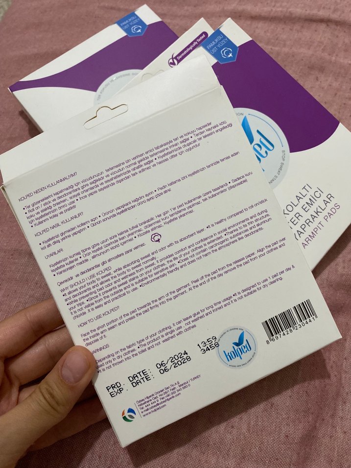 Mor Kolped Ter Emici Kolaltı Pedleri - Görsel 3