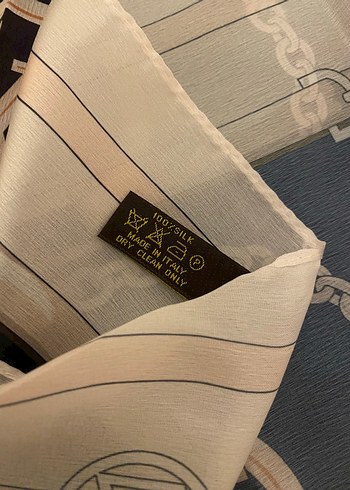 ithal vual ipek şal lacivert - Görsel 4