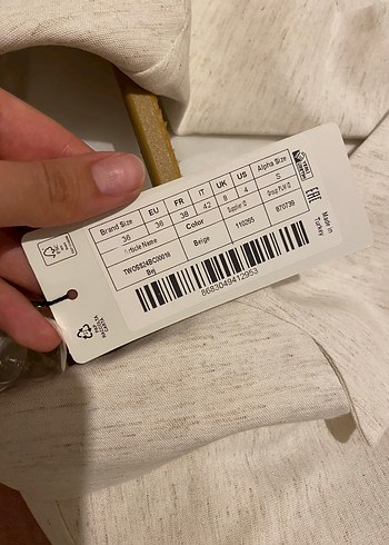 Düğmeli Beyaz Keten Kadın Blazer - Görsel 5