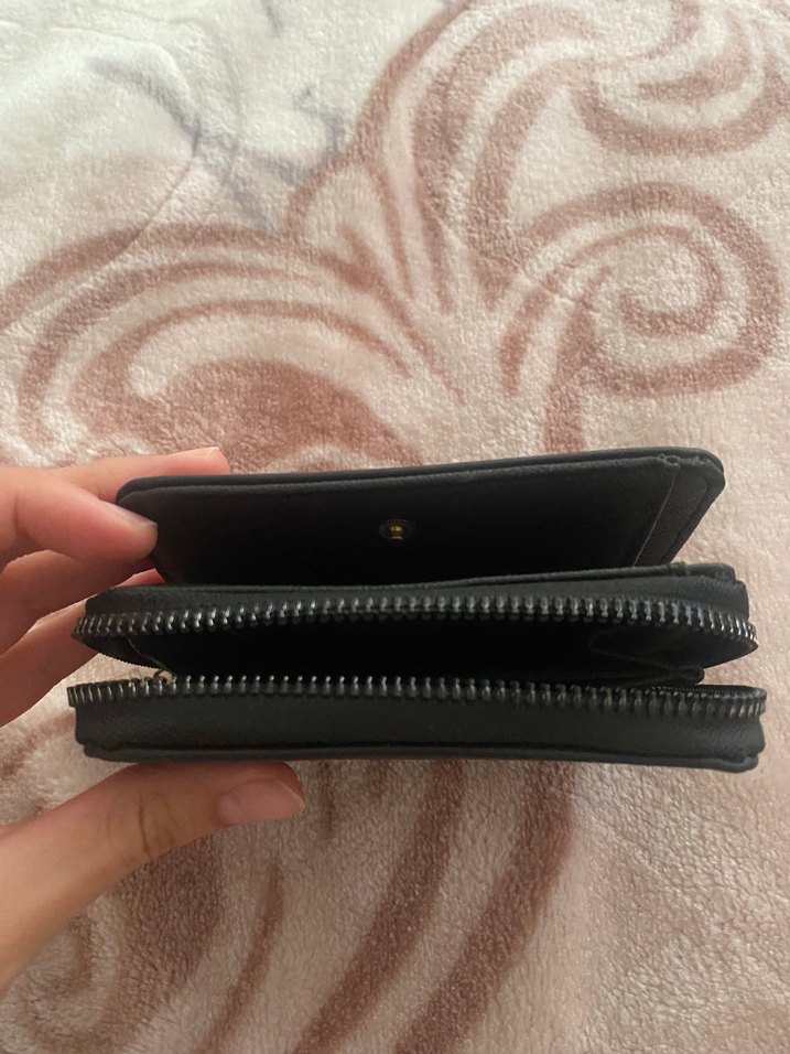 Siyah Yılan Desenli Kadın Deri Cüzdan - Görsel 3