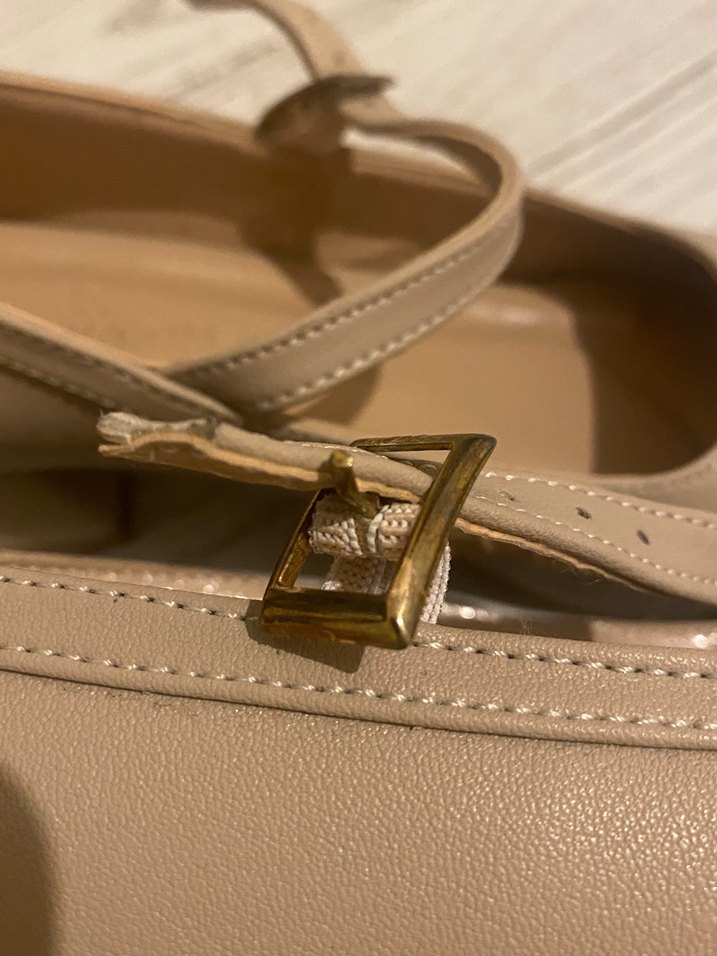 Bej Tokalı Blok Topuklu Kadın Babet - Görsel 3