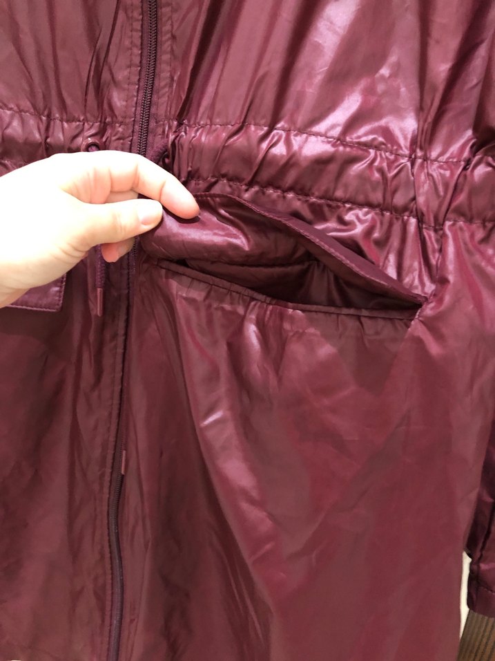 Bordo Parlak Midi Kadın Yağmurluk - Görsel 4