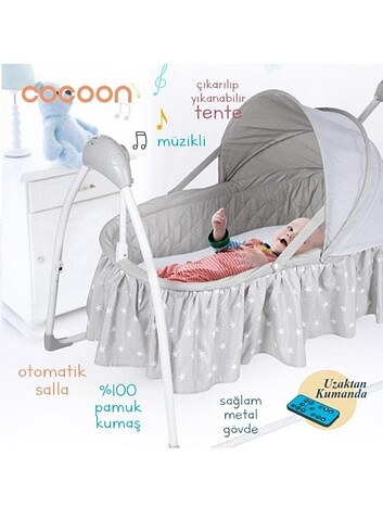 Muzikli elektrikli otomatik sallanan besik