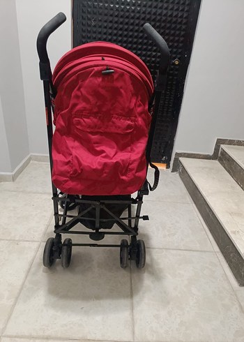 Koyu Kırmızı Bebek Arabası - Görsel 2