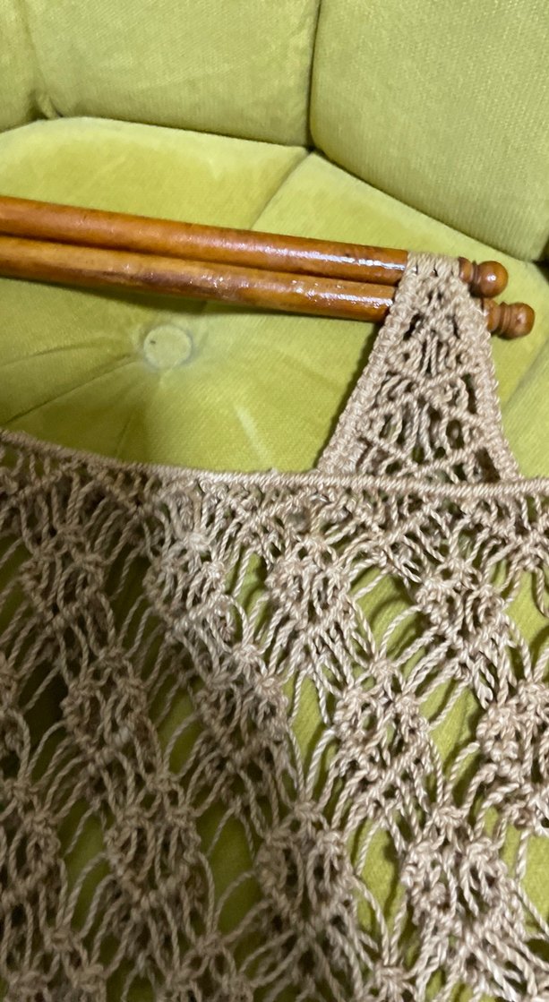 Bej Örgü Dantel Kadın Çanta - Görsel 2