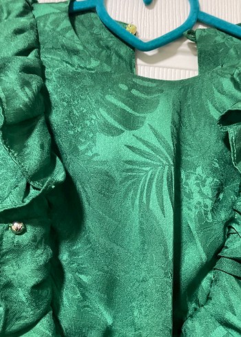 Yeşil Vintage Renkli Uzun Kadın Elbise - Görsel 2