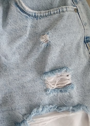 38 Beden Kadın Mavi Mini Denim Şort