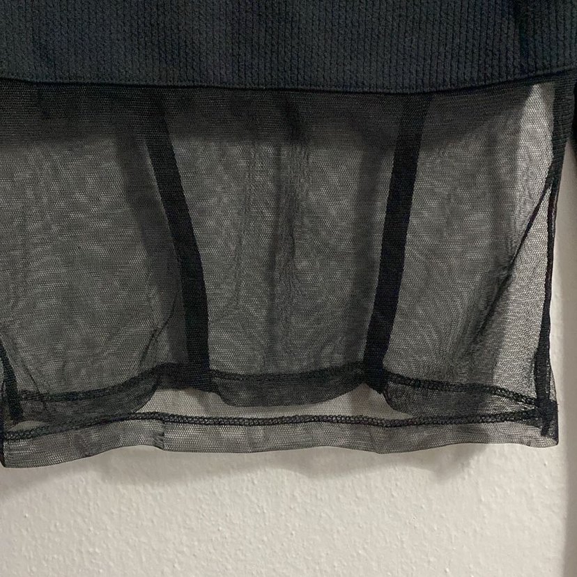 Uzun Kollu Siyah Transparan Bluz - Görsel 3