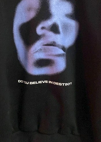 Siyah Baskılı Oversize Sweatshirt - Görsel 2