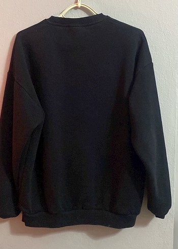 Siyah Baskılı Oversize Sweatshirt - Görsel 4