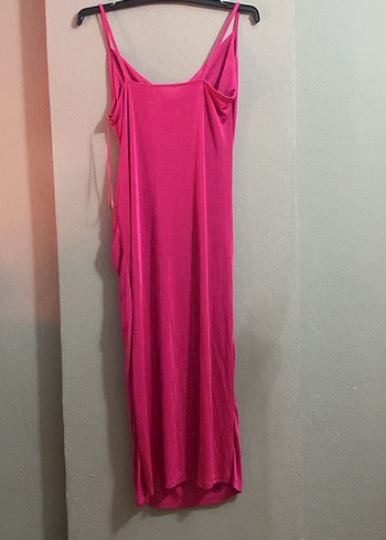 Fuşya Uzun Askılı Elbise - Görsel 5