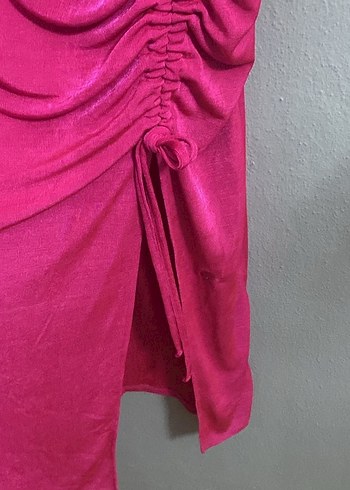 Fuşya Uzun Askılı Elbise - Görsel 2