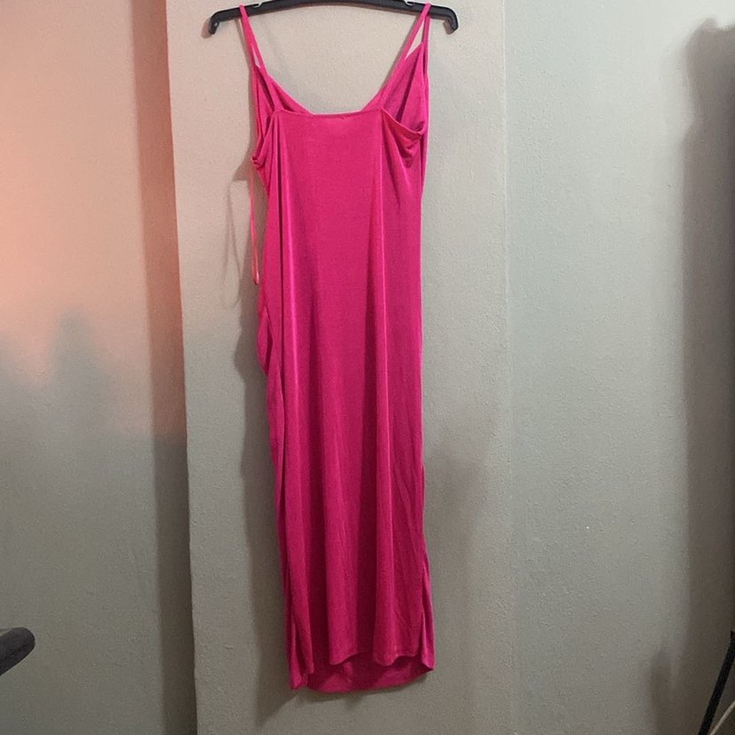 Fuşya Uzun Askılı Elbise - Görsel 5