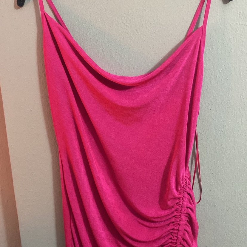 Fuşya Uzun Askılı Elbise - Görsel 4