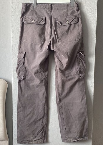 l Beden gri Renk Pull&Bear füme rengi kargo pantolon
