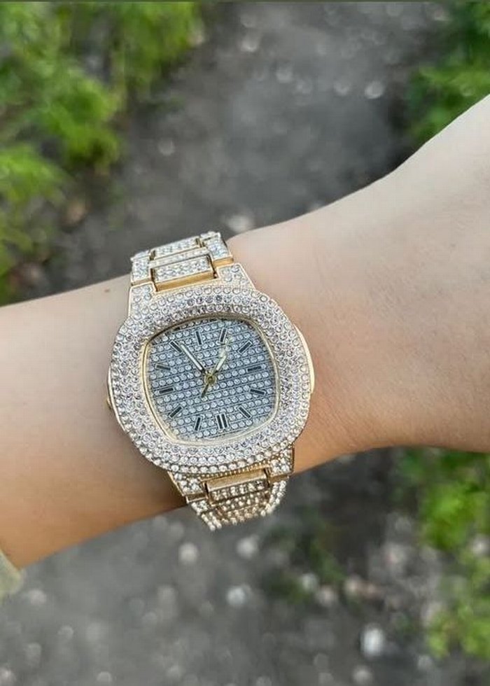Kadın Parlak Taşlı Saatler - Görsel 2