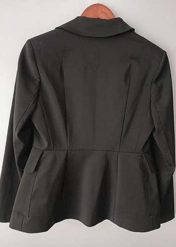 36 Beden siyah Renk Kadın Siyah Kemerli Midi Blazer Ceket