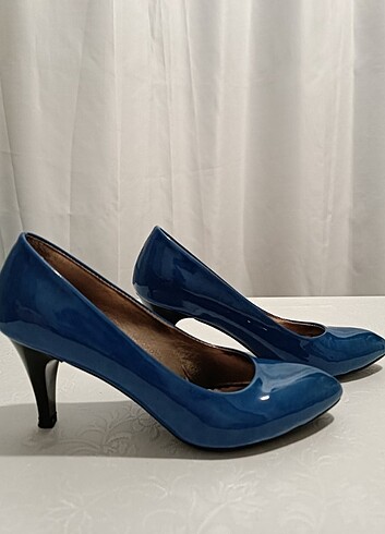 Lacivert parlak stiletto 