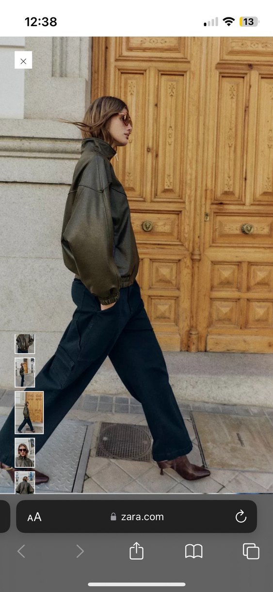 Kahverengi Deri Kemerli Yüksek Yakalı Ceket - Görsel 4