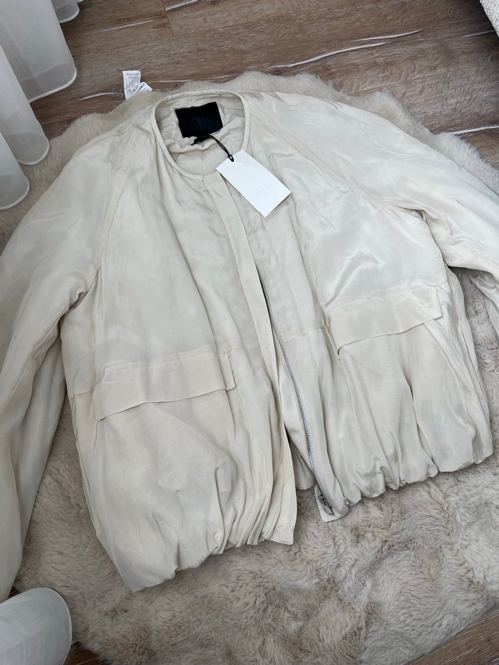 Beyaz Süet Tüylü Kadın Ceket - Görsel 2