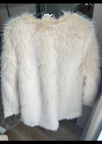 Bej Kadın Midi Boy Suni Kürk Ceket - Görsel 2