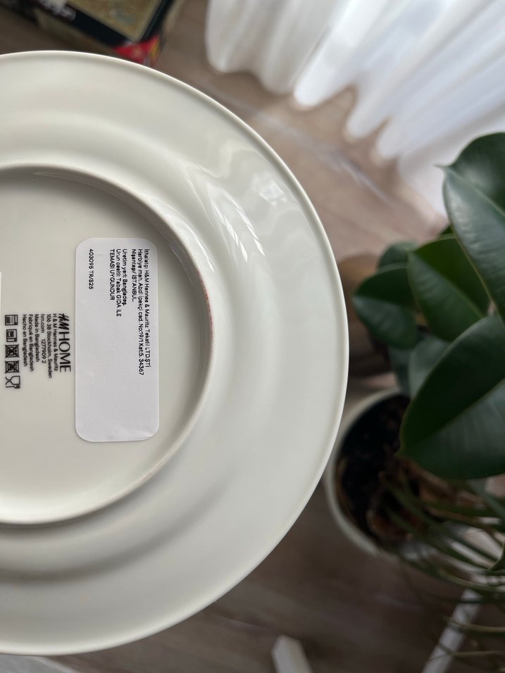 Beyaz "Happy Holidays" Yazılı Tabak - Görsel 2