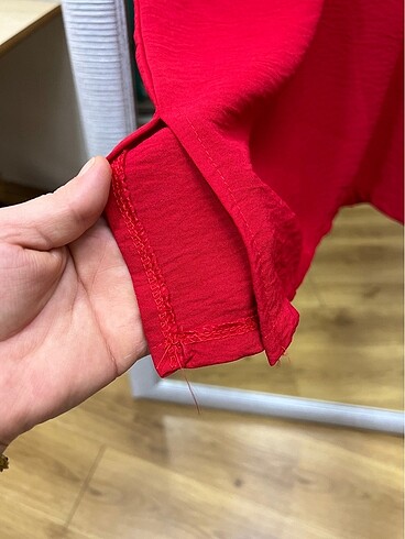 48 Beden kırmızı Renk Torba cepli salaş tunik