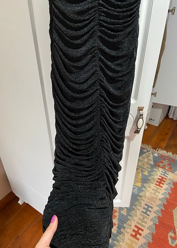 Siyah Pilili Gotik Kadın Elbise - Görsel 5