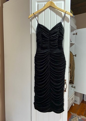 Siyah Pilili Gotik Kadın Elbise - Görsel 8