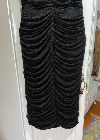 Siyah Pilili Gotik Kadın Elbise - Görsel 3