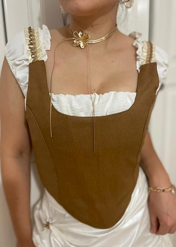 Şeffaf kaplamalı taba renk büstiyer - Görsel 5