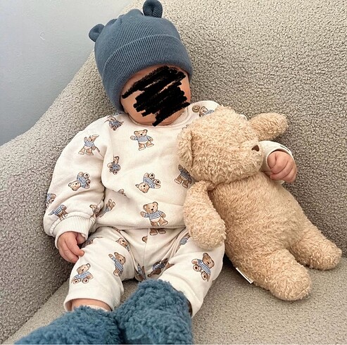 Zara ayıcıklı kazak erkek bebek takım