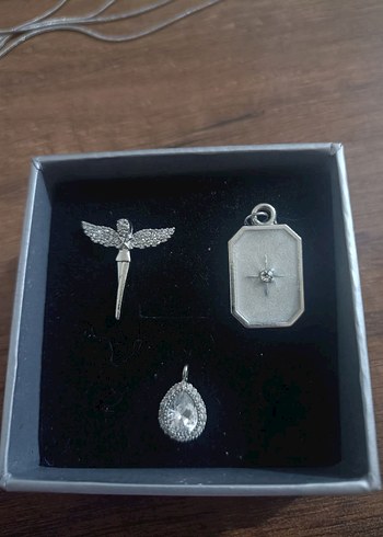 Gri Vintage Kadın Charm Seti