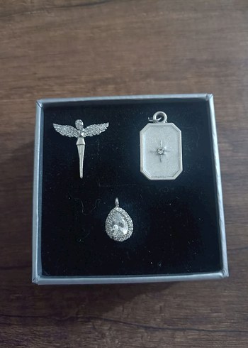  Beden gri Renk Gri Vintage Kadın Charm Seti