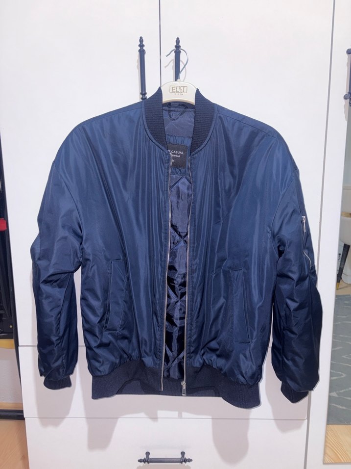 Kadın Lacivert Fermuarlı Street Wear Ceket - Görsel 3