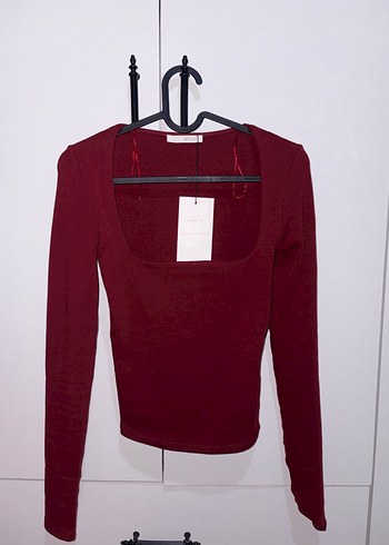 Bordo Uzun Kollu Kadın Bluz - Görsel 3