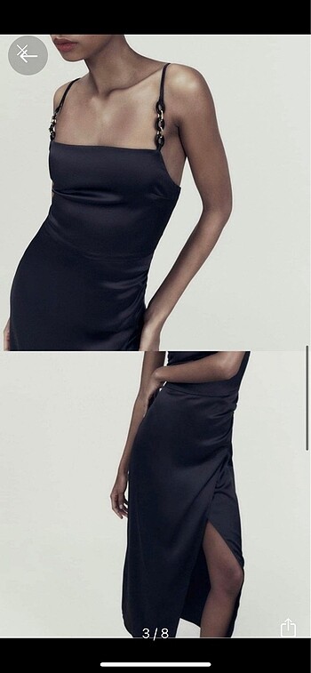 xs Beden Zara Saten Elbise
