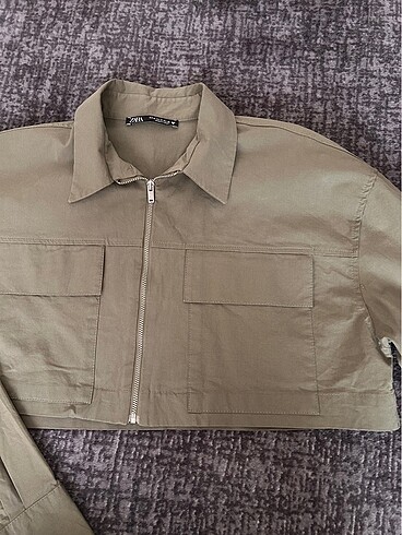 m Beden haki Renk Zara crop ceket